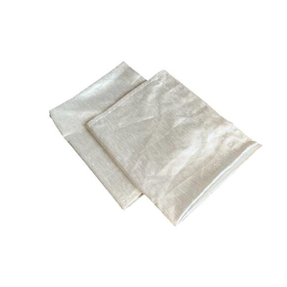 2 Faux Silk Ivory Off White Curtains Panels Drapes Lined Rod Pocket Long Pair